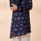 Boys Dark Blue Side Open Kurta Set