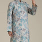 Boys Aqua Green Floral Printed Kurta Set