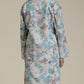 Boys Aqua Green Floral Printed Kurta Set