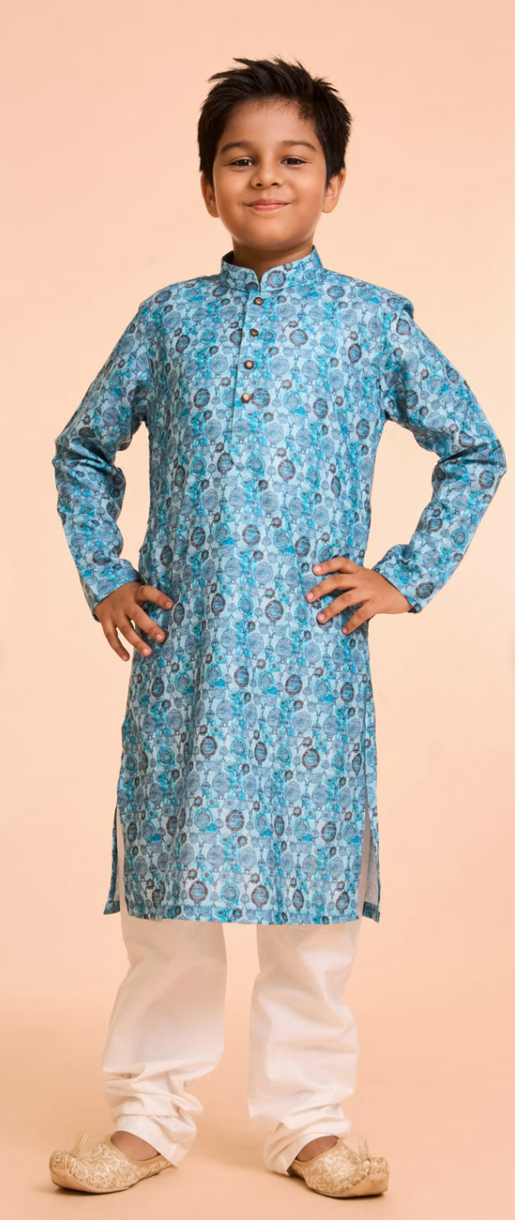 Turquoise Blue Youth Kurta Pajama