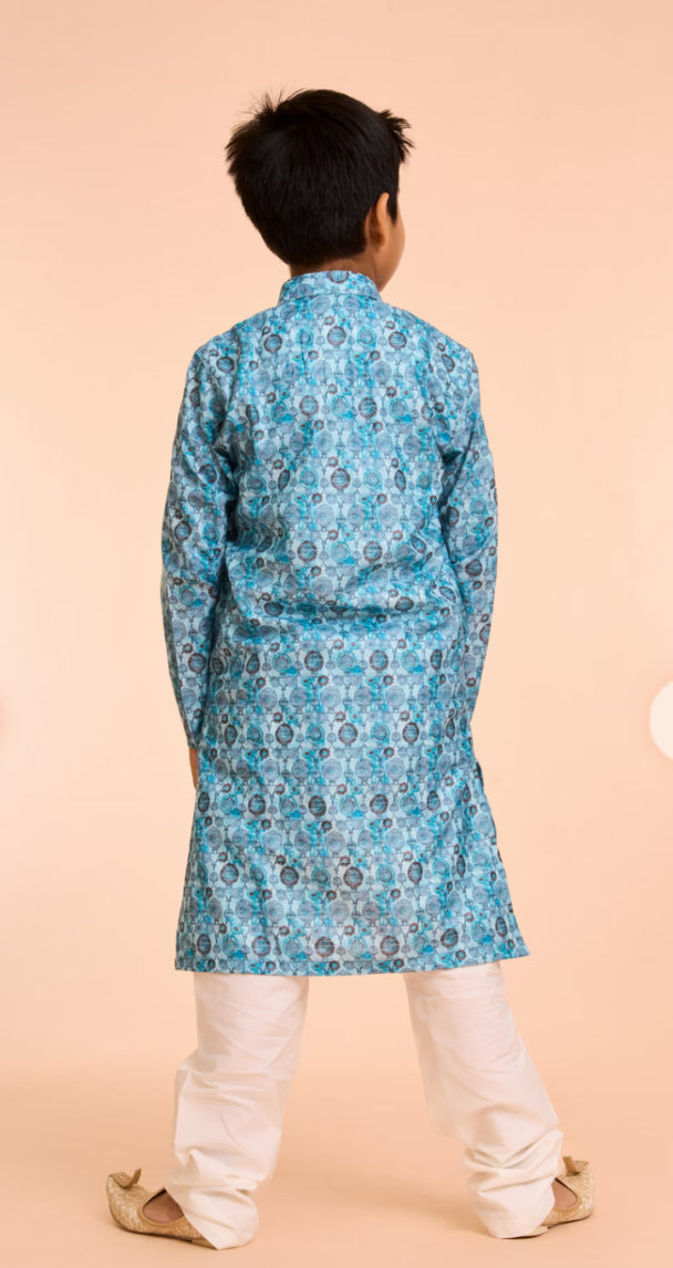 Turquoise Blue Youth Kurta Pajama