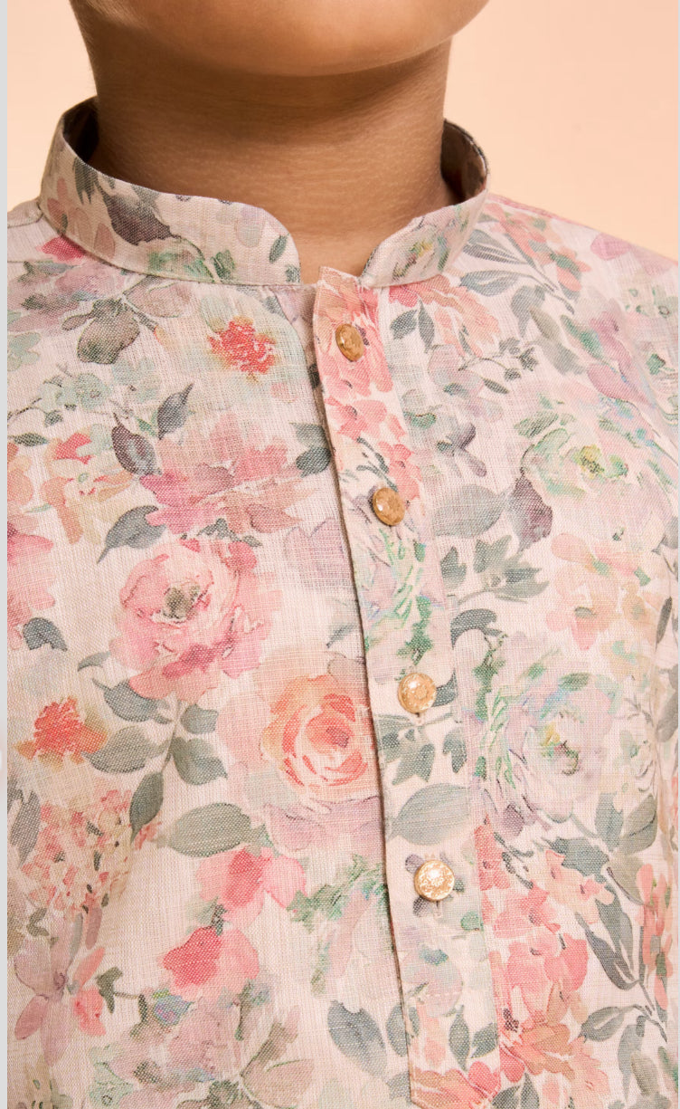 Peach Elegance Kurta Pajama