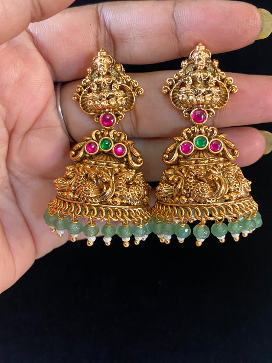 Antique  Lakshmi Jumkis | Traditional Temple Earrings