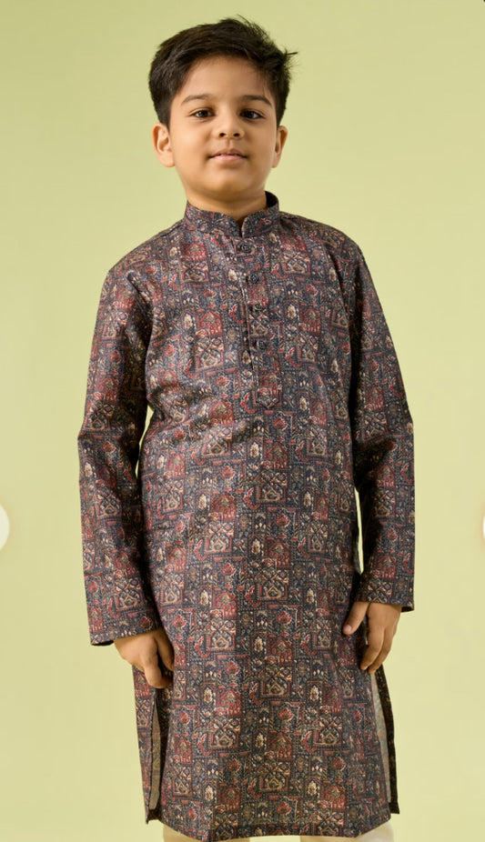 Majestic Royal Blue Boys Kurta Pajama