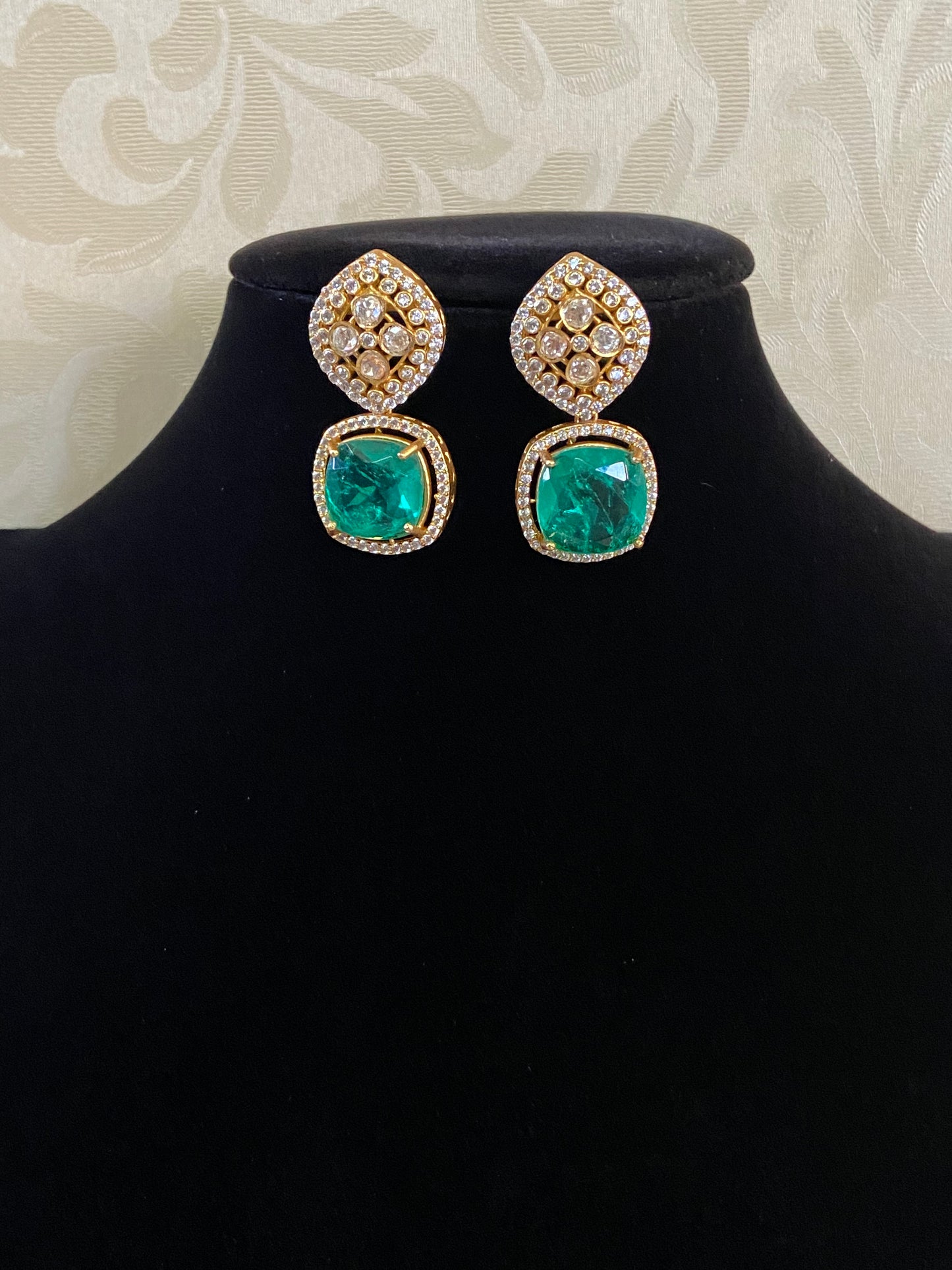 AD Ethnic Earrings | Moissanite Indian Earrings |  Gift Idea