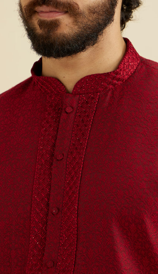 Maroon Elegance Kurta Pajama | Men Ethnic Wear | Indian Traditional Wear