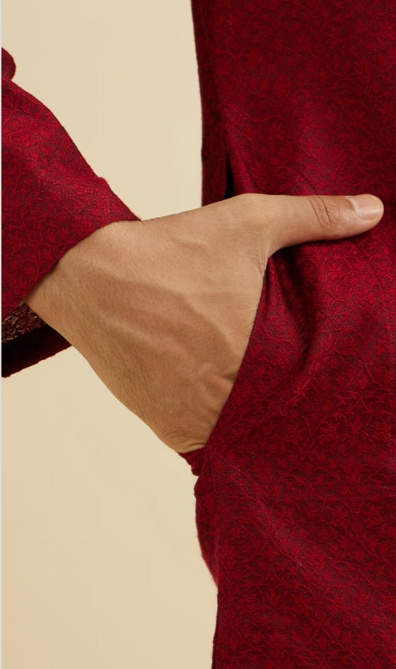Maroon Elegance Kurta Pajama