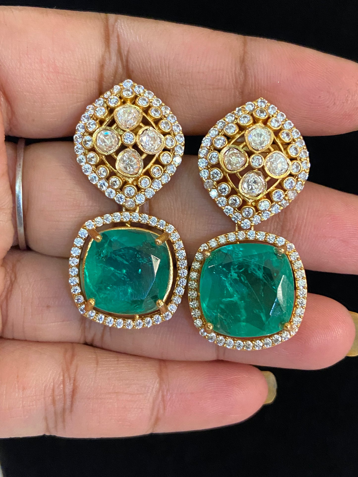 AD Ethnic Earrings | Moissanite Indian Earrings |  Gift Idea