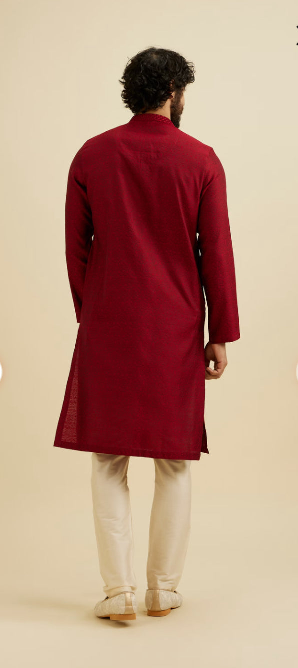 Maroon Elegance Kurta Pajama
