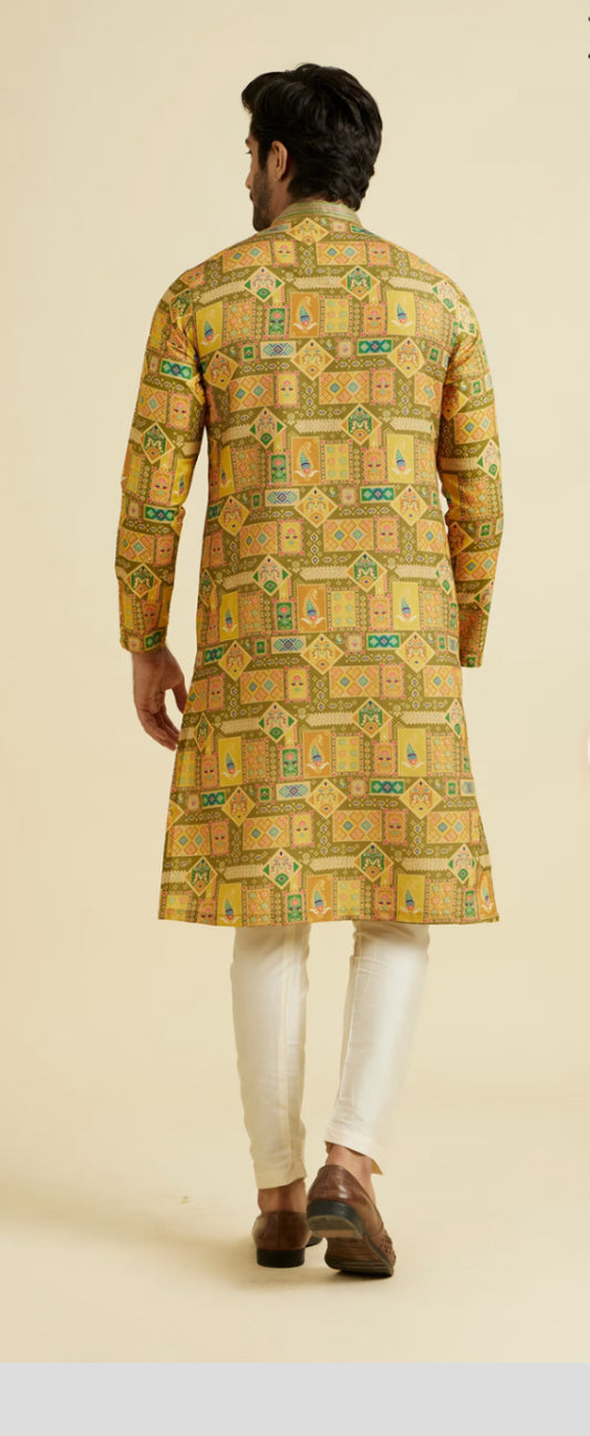 Emerald Elegance Kurta Pajama | Men Ethnic Wear | Indian Traditional Wear