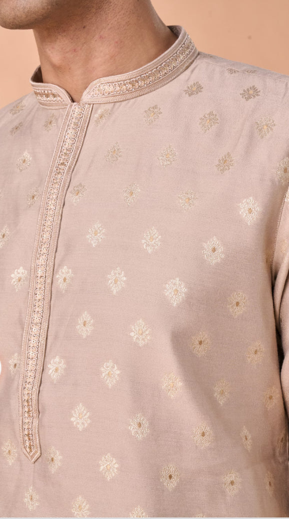 Elegant Beige Kurta Pajama Set