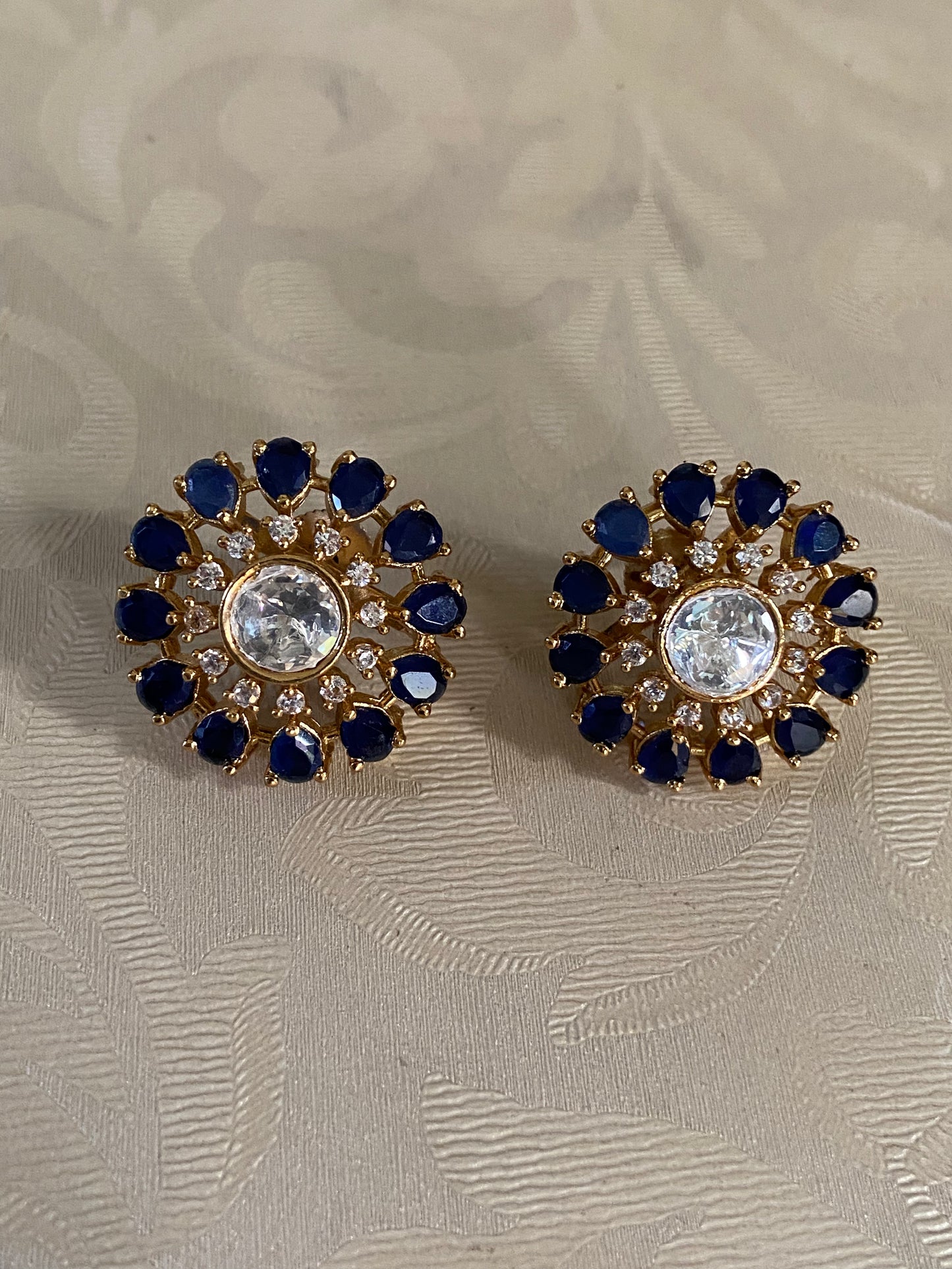AD Blue Studs | Indian Earrings in USA