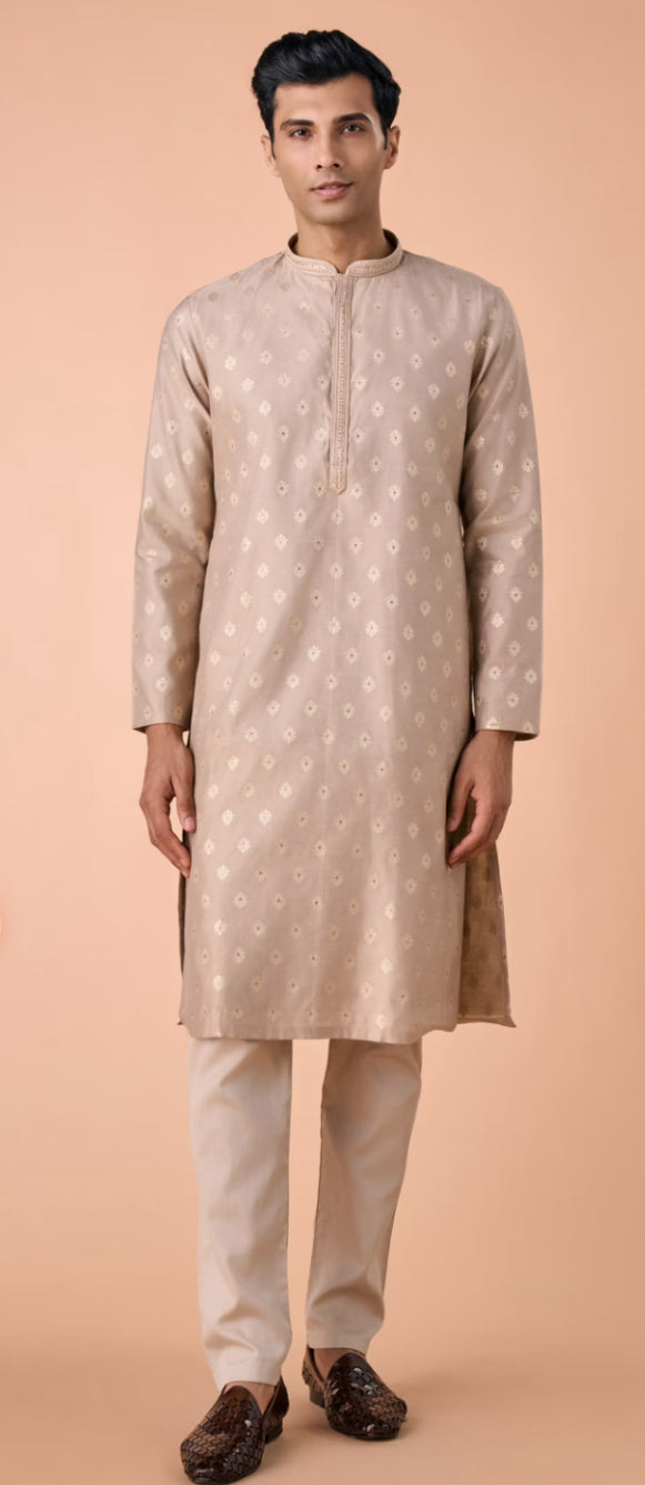 Elegant Beige Kurta Pajama Set