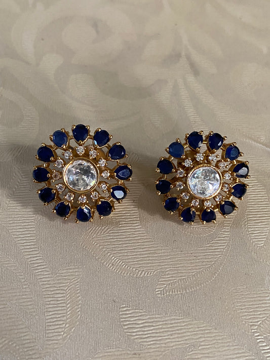 AD Blue Studs | Indian Earrings in USA