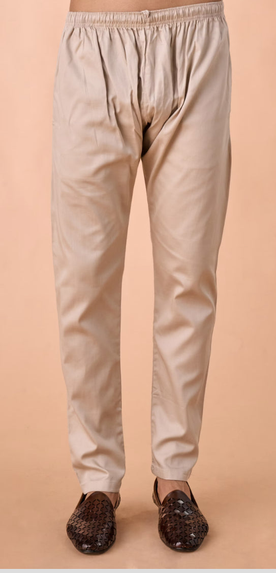 Elegant Beige Kurta Pajama Set