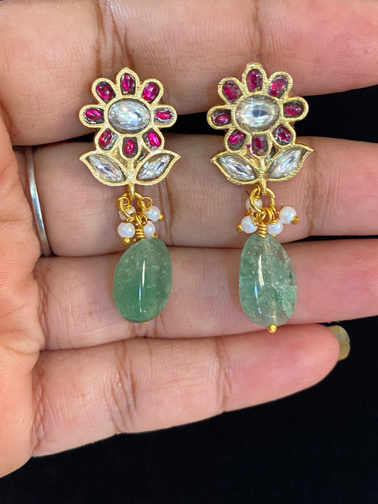 Kundan Flower Earrings | Indian Jewelry in USA