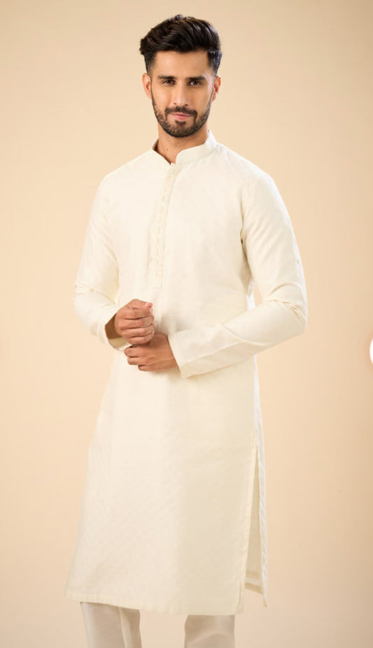Elegant Cream Kurta Pajama | Men Ethnic Wear | Indian Traditional Wear
