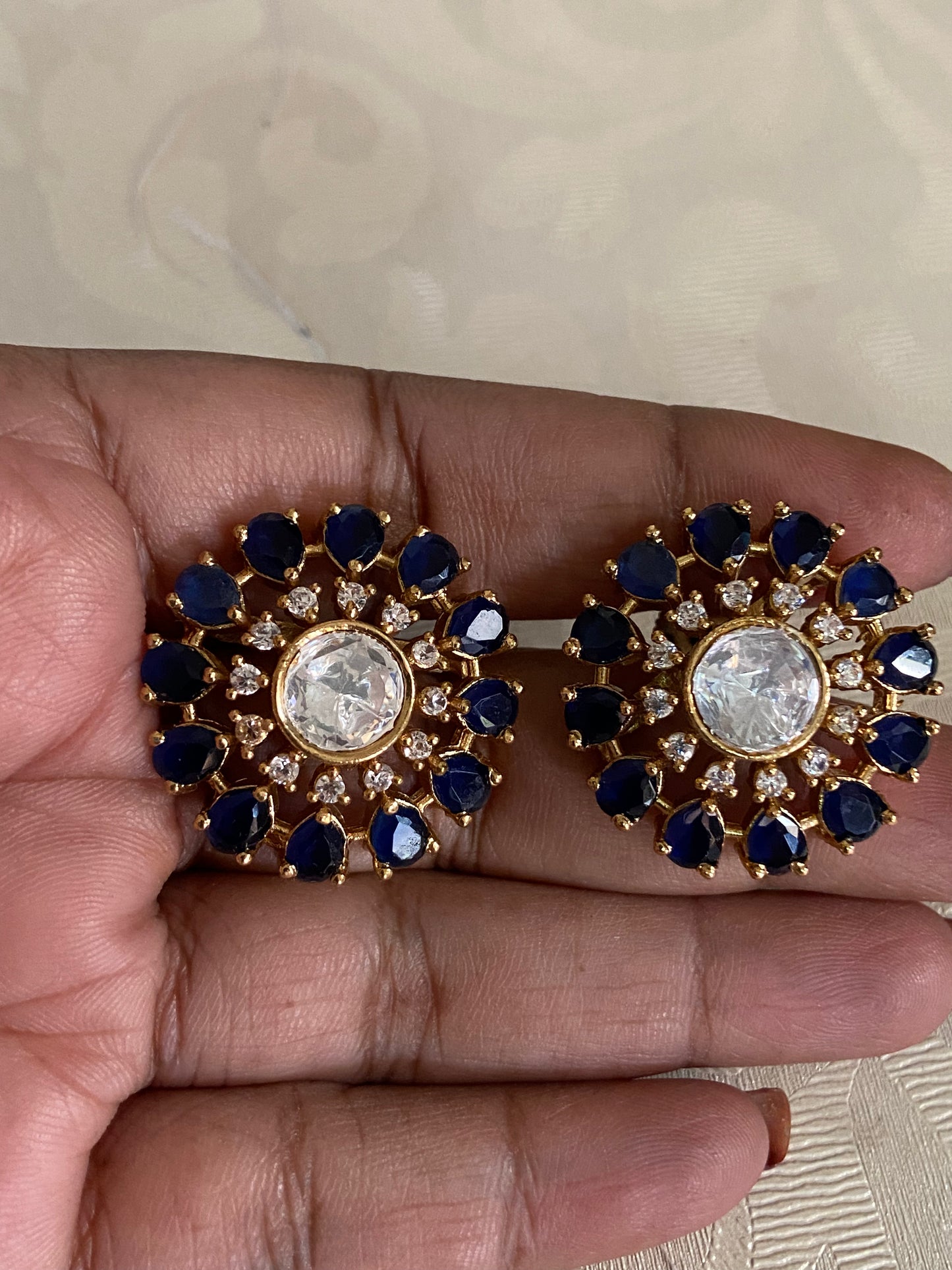 AD Blue Studs | Indian Earrings in USA