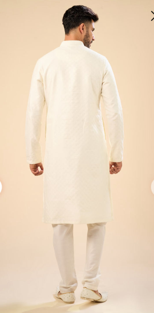 Elegant Cream Kurta Pajama | Men Ethnic Wear | Indian Traditional Wear
