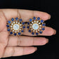 AD Blue Studs | Indian Earrings in USA