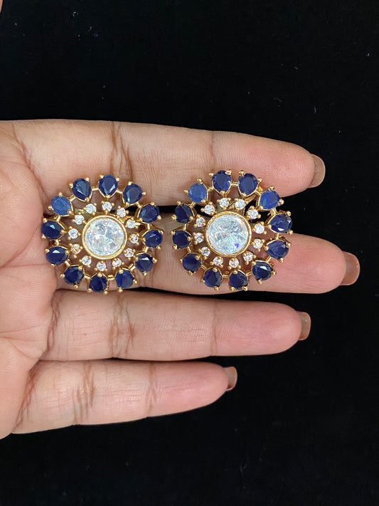 AD Blue Studs | Indian Earrings in USA