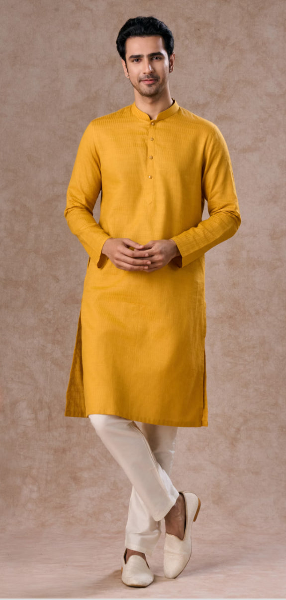Radiant Mustard Cotton Kurta Pajama