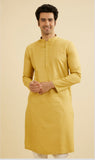 Crayola Yellow Diamond Patterned Kurta Set