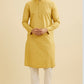 Crayola Yellow Diamond Patterned Kurta Set
