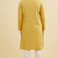 Crayola Yellow Diamond Patterned Kurta Set