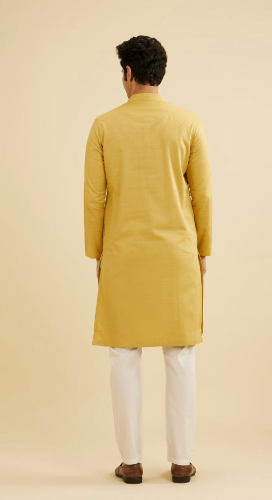 Crayola Yellow Diamond Patterned Kurta Set