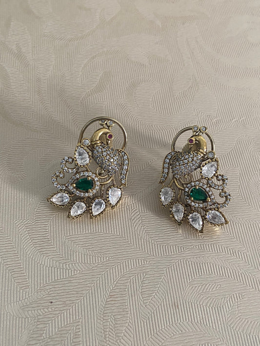 AD Peacock Studs | Indian Jewelry In USA