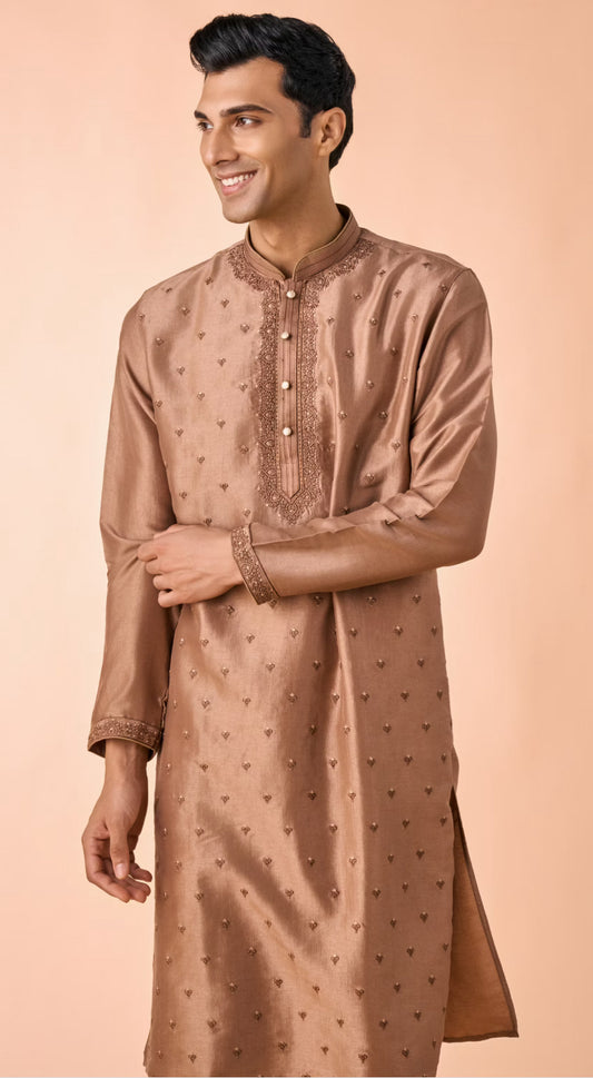 Elegant Brown Kurta and Churidar | Men Ethnic Wear | Indian Traditional Wear