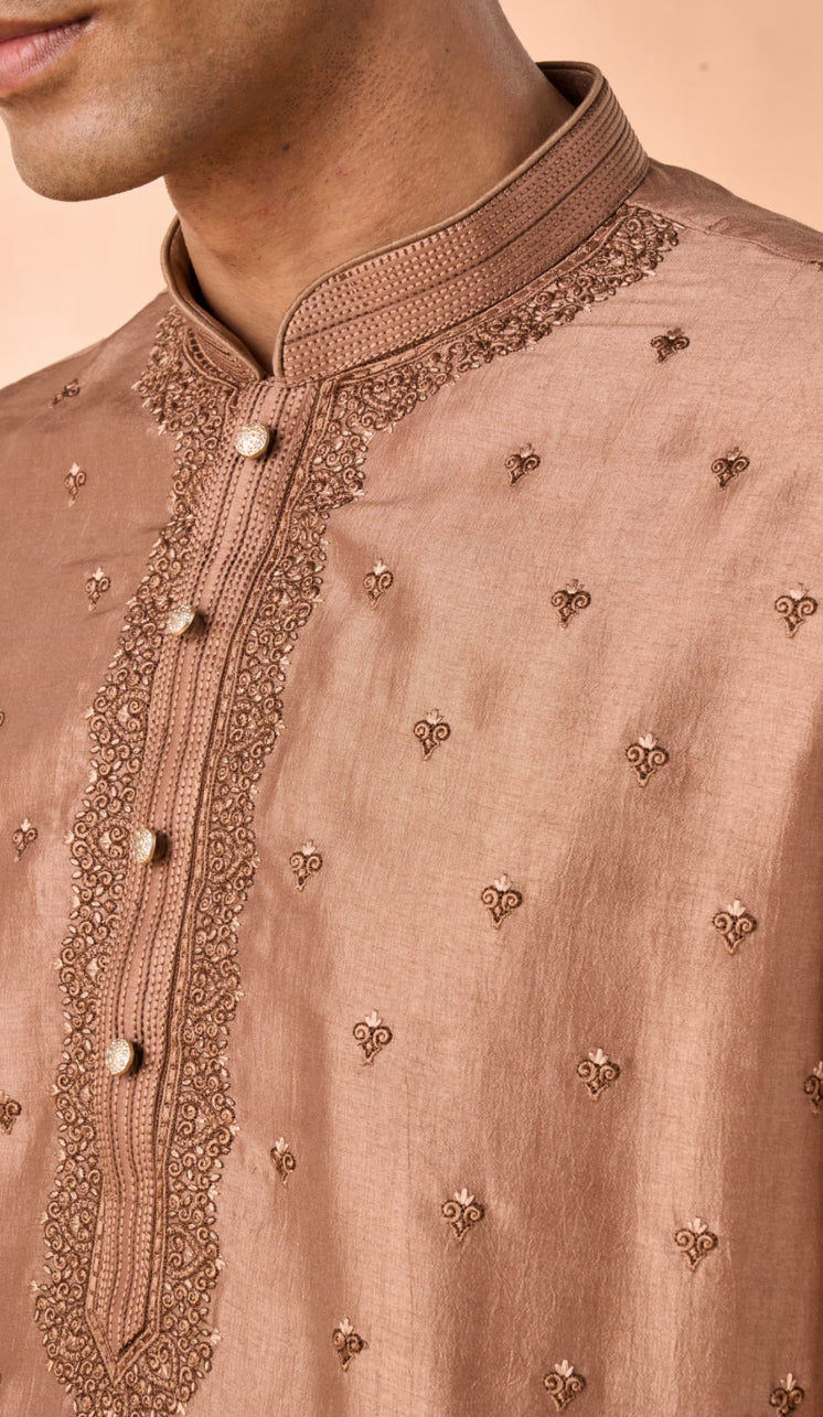 Elegant Brown Kurta and Churidar