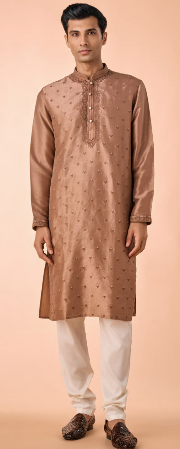 Elegant Brown Kurta and Churidar