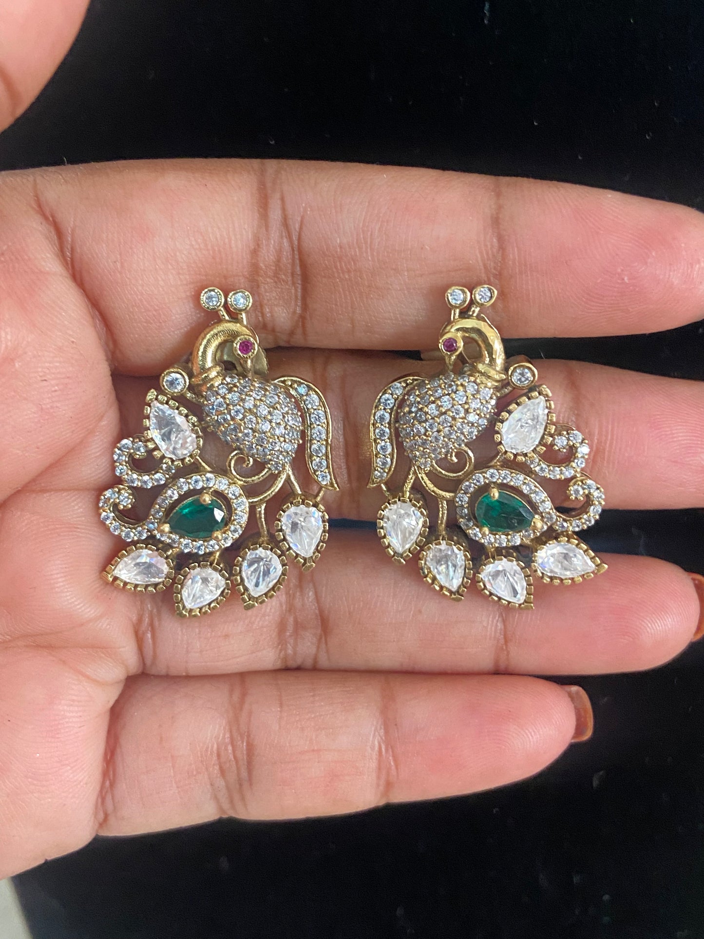AD Peacock Studs | Indian Jewelry In USA