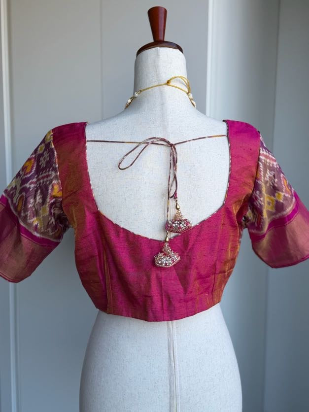 Ikat Tissue & Tissue Raw Silk Blouse | Saree Blouses Online | readymade blouses in USA