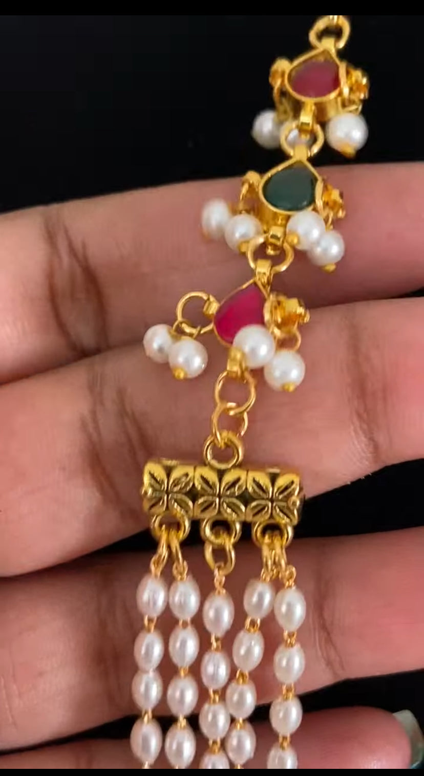 Anitique Jadau Pearl Necklace Set | Indian Jewelry In USA