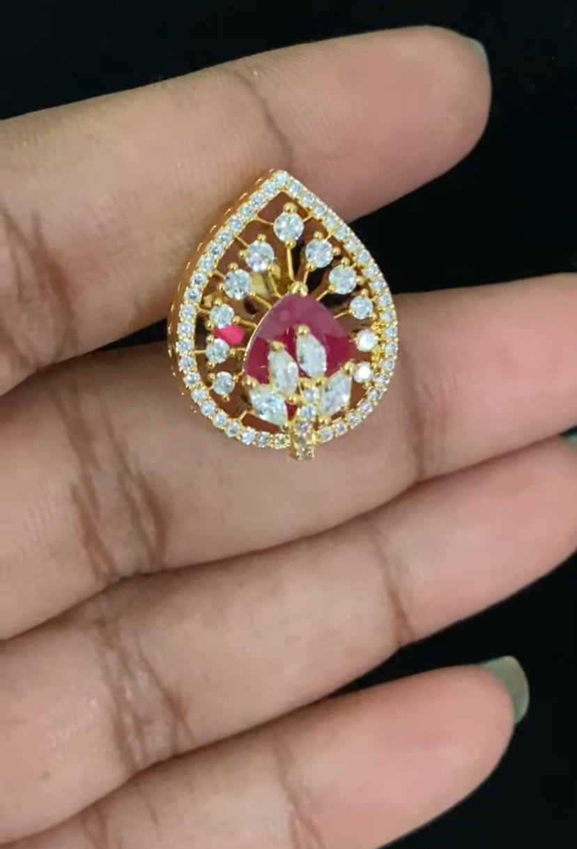 Beautiful AD Pendant With Studs | Latest Indian Jewelry