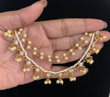 Jadau Kundan  & Pearl Ear Chains | Hair accessories | Champaswaralu