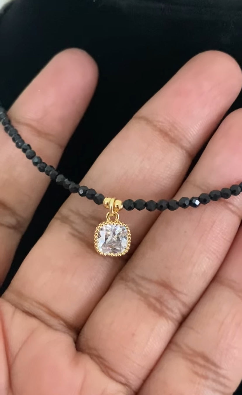 Simple AD Pendant Mangalasutra | Indian Black Beads