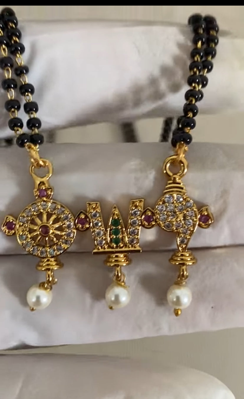 AD Balaji Namalu Pendant Mangalasutra | Traditional Black Beads