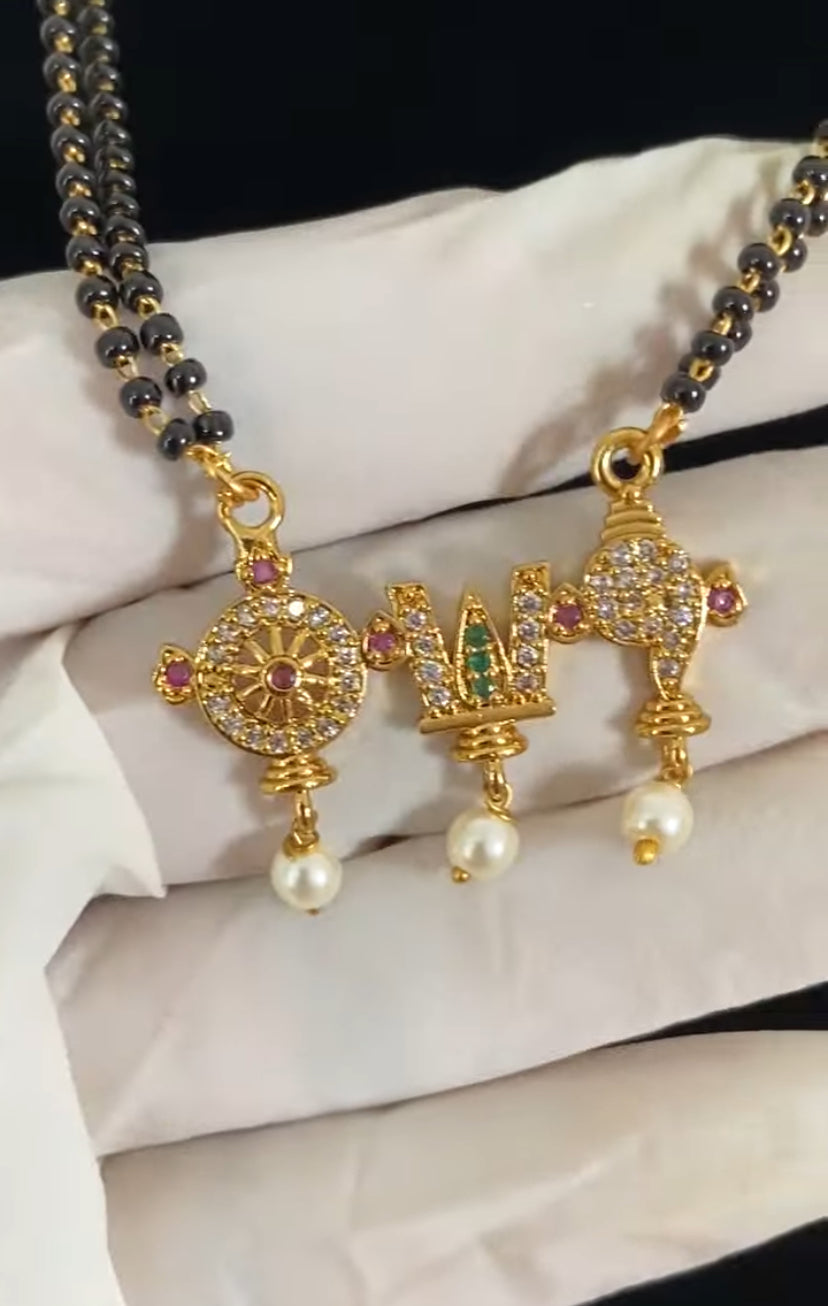 AD Balaji Namalu Pendant Mangalasutra | Traditional Black Beads