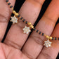 AD Flower Drop Mangalasutra | Simple Black Beads Necklace