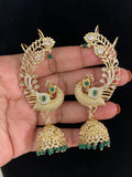 AD Peacock Jumki Ear Cuffs | Traditional Indian Jewelry In USA
