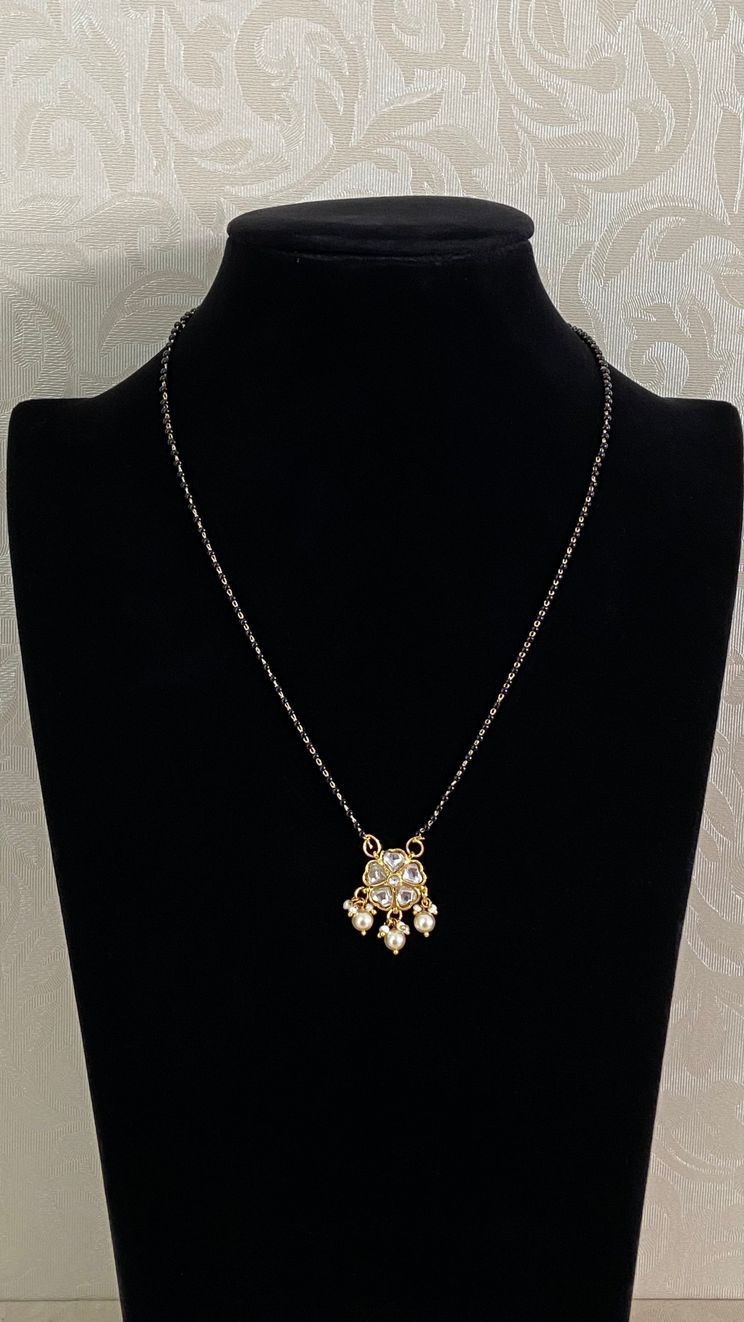 Kundan Pendant Mangalasutra | Traditional Black Beads Necklace