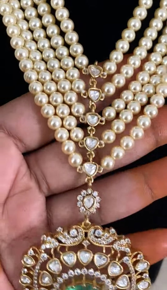 Polki Pendant Pearl Necklace | Latest Indian Jewelry