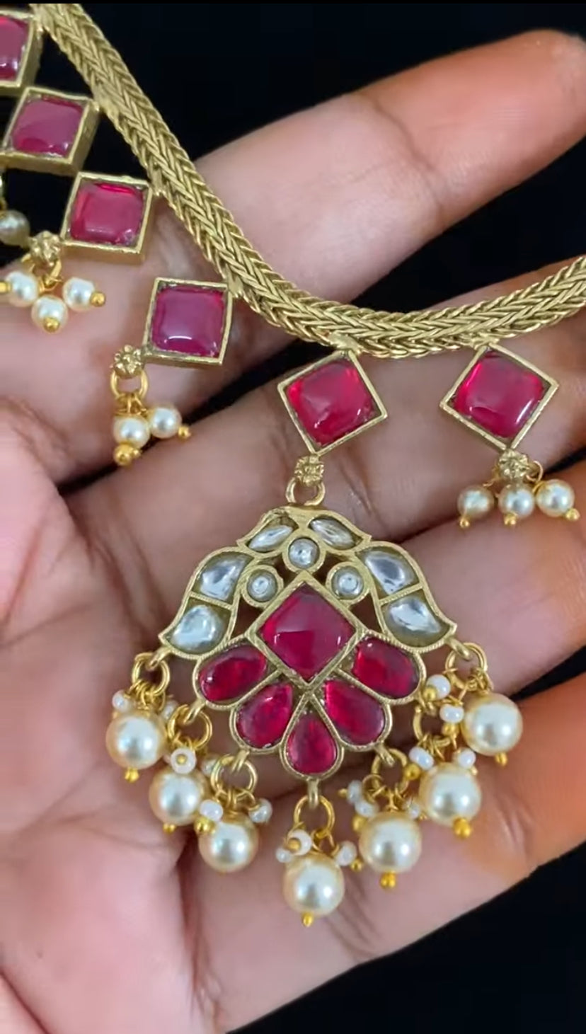 Antique Polki Kundan Necklace | Indian Jewelry In USA | Gift Idea