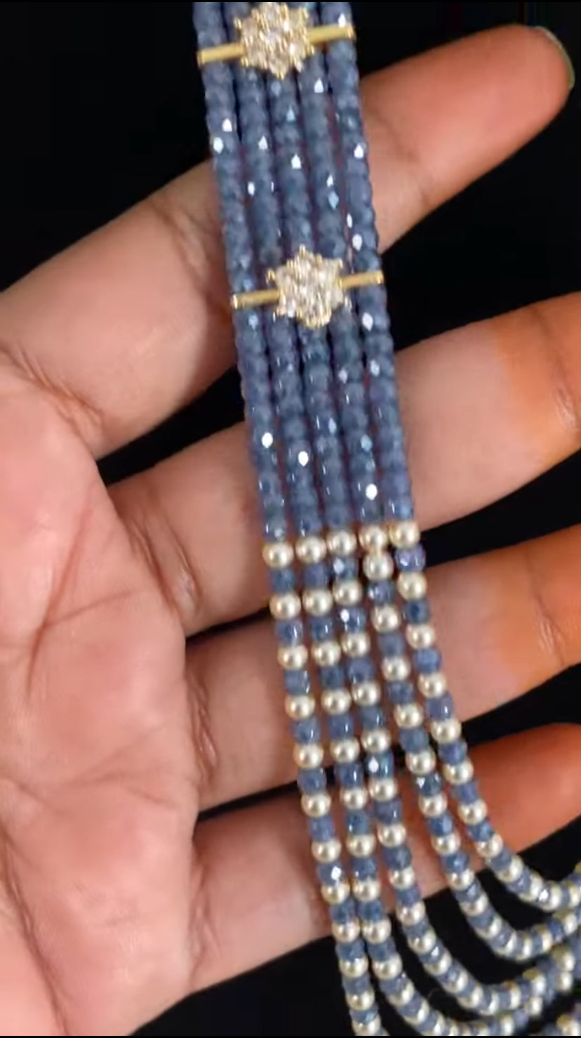 Premium Beads CZ Side Pendants Mala | Indian Jewelry In USA