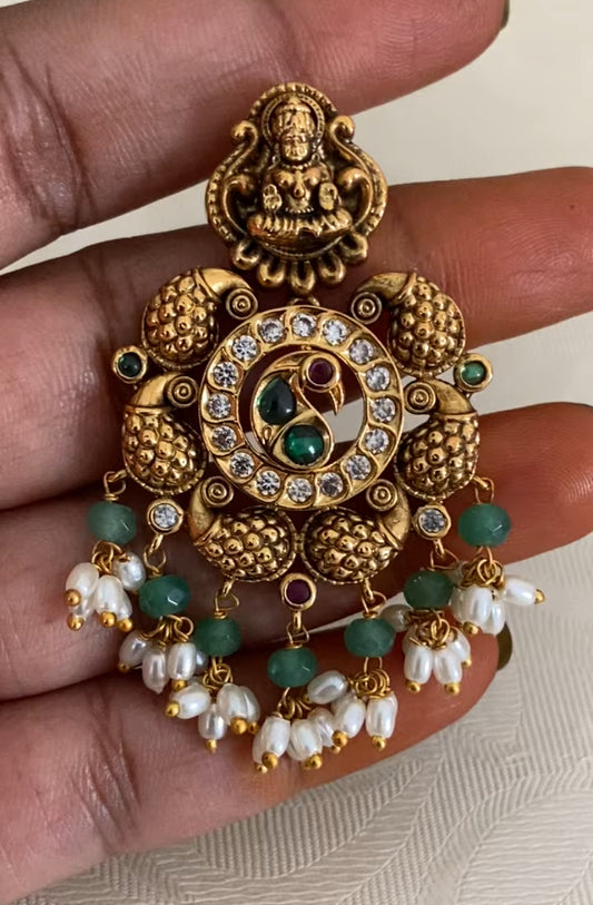 Antique Temple Lakshmi Necklace Set | Traditional South Indian Jewelry