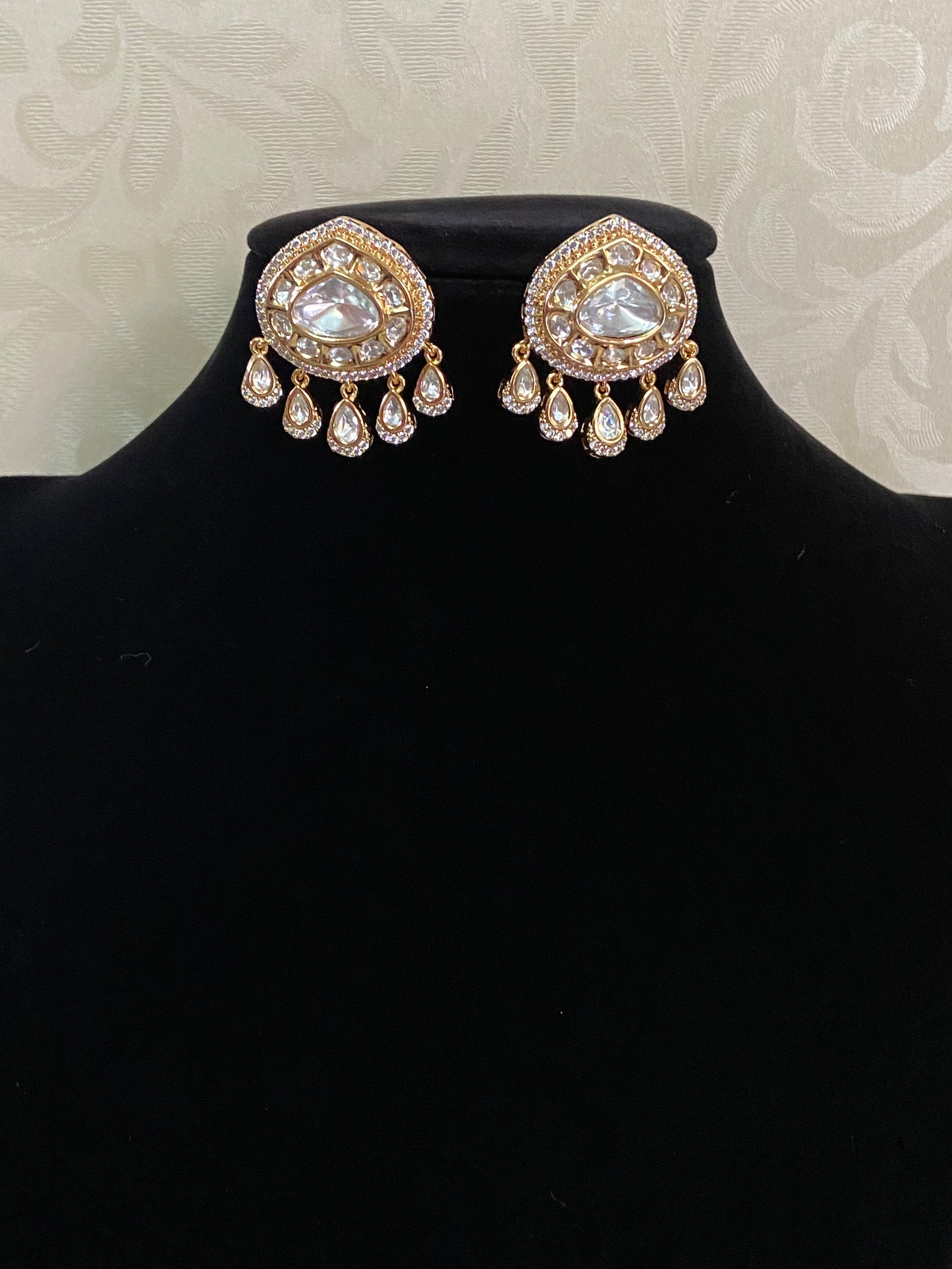 Moissanite Polki Earrings | Indian Jewelry In USA | Gift Idea